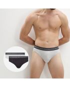 2 Slips Coton Stretch Bio Green by Dim noir/gris perle
