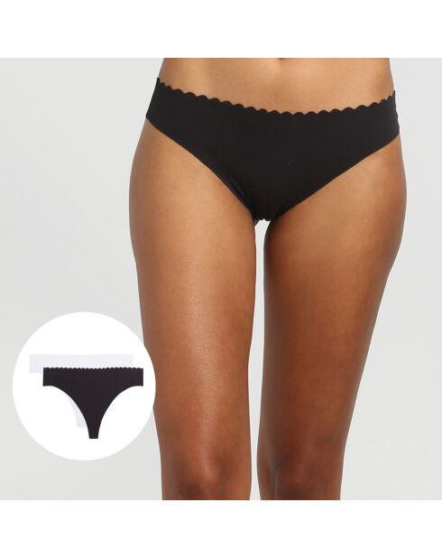 2 Strings Coton Stretch Body Touch Coton noir/blanc