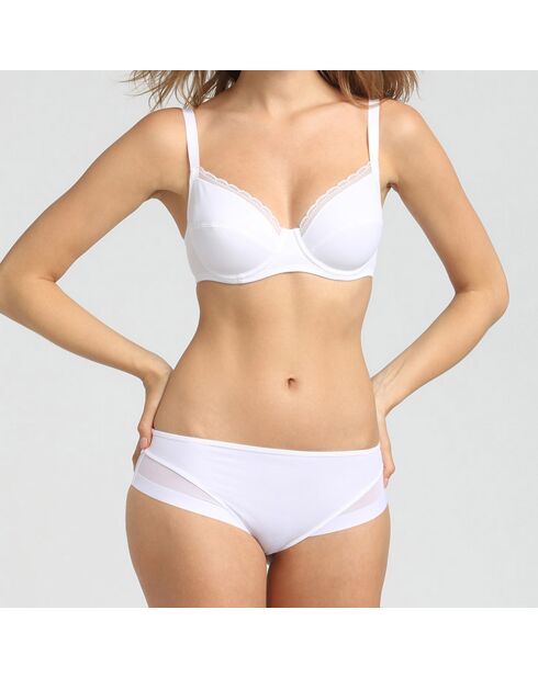 Culotte en microfibre & tulle Generous blanche
