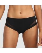 Calzoncillos generosos de microfibra y tul negros