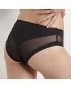 Calzoncillos generosos de microfibra y tul negros