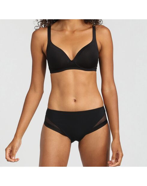 Culotte en microfibre & tulle Generous noire