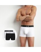 2 Boxers Coton Stretch noir/blanc