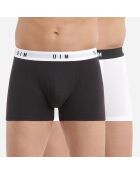 2 Boxers Coton Stretch noir/blanc