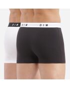 2 Boxers Coton Stretch noir/blanc