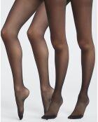 2 Collants semi opaques en Lycra Diam's Jambes Fuselées noirs