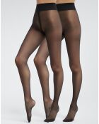 2 Collants semi opaques en Lycra Diam's Jambes Fuselées noirs