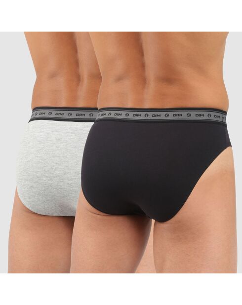2 Slips Coton Stretch Bio Green by Dim noir/gris perle