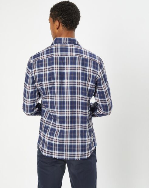 Chemise Slim Fit Dark à carreaux bleue