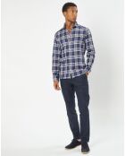 Chemise Slim Fit Dark à carreaux bleue