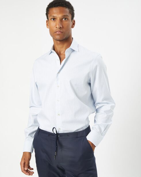 Chemise Classic Fit Jacquard imprimée bleu/blanc