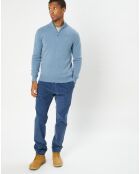 Pantalon Chino  Slim en Velours côtelé bleu