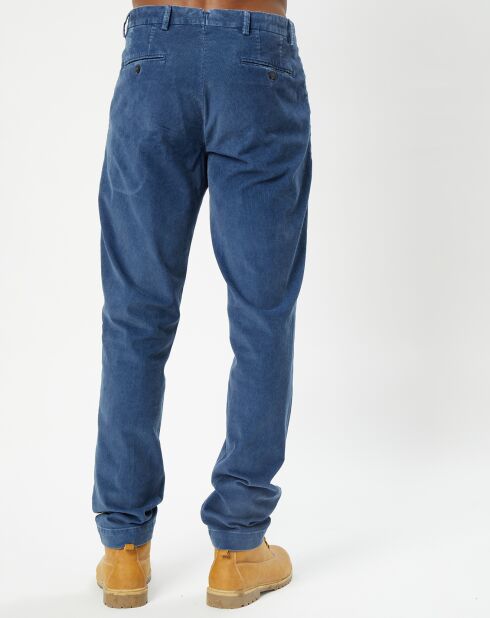 Pantalon Chino  Slim en Velours côtelé bleu