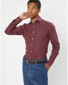 Chemise Slim Fit en Flanelle à imprimé Chevron rouge foncé