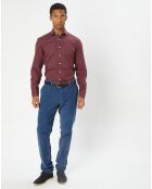 Chemise Slim Fit en Flanelle à imprimé Chevron rouge foncé