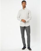 Chemise Slim Fit en Flanelle à carreaux écru/rouge/bleu