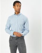 Chemise Slim Fit en Popeline imprimée floral bleu ciel