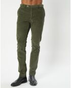 Pantalon Chino Slim en Velours côtelé kaki