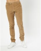 Pantalon Chino Slim en Velours côtelé beige moyen