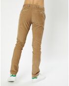 Pantalon Chino Slim en Velours côtelé beige moyen