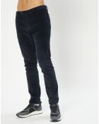 Pantalon Chino Slim en Velours côtelé bleu marine