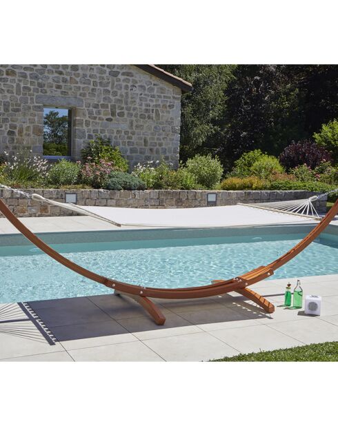 Hamac sur pied Cuzco blanc - 310x85x110 cm