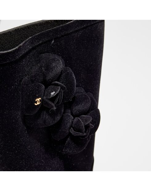Bottes en Velours de Cuir noires Etat: Bon état