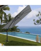 Parasol déporté 3x3m Sunking gris perle