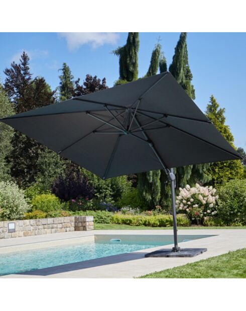 Parasol déporté 3x3m Sunking gris anthracite