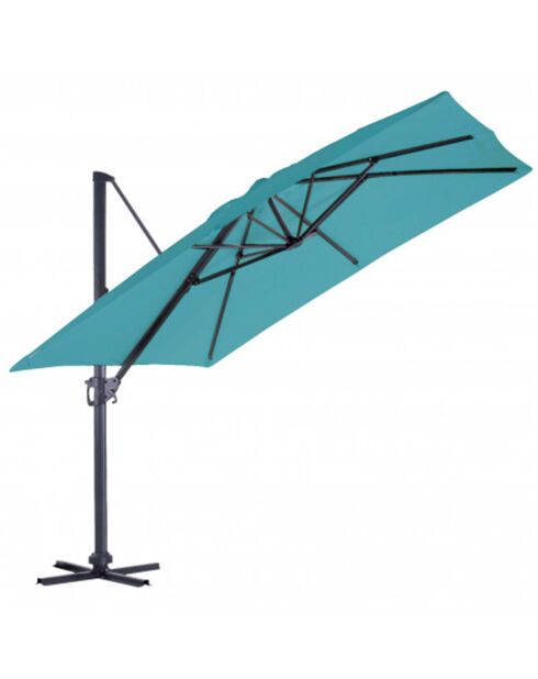 Parasol déporté 3x3m Sunking bleu canard