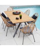 Ensemble de jardin 6 places Cincinnati Ushuai gris anthracite