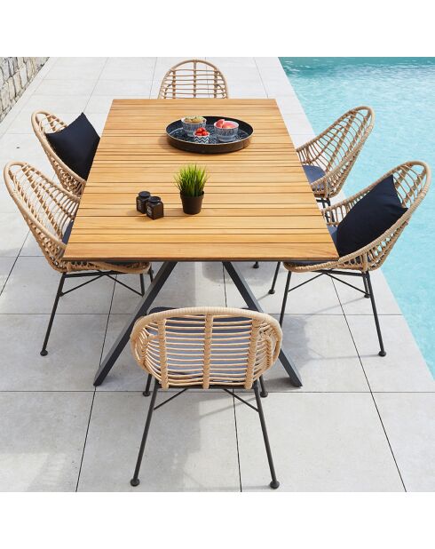 Ensemble de jardin 6 places Cincinnati Ushuai gris anthracite
