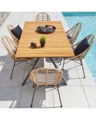 Ensemble de jardin 6 places Cincinnati Ushuai gris anthracite