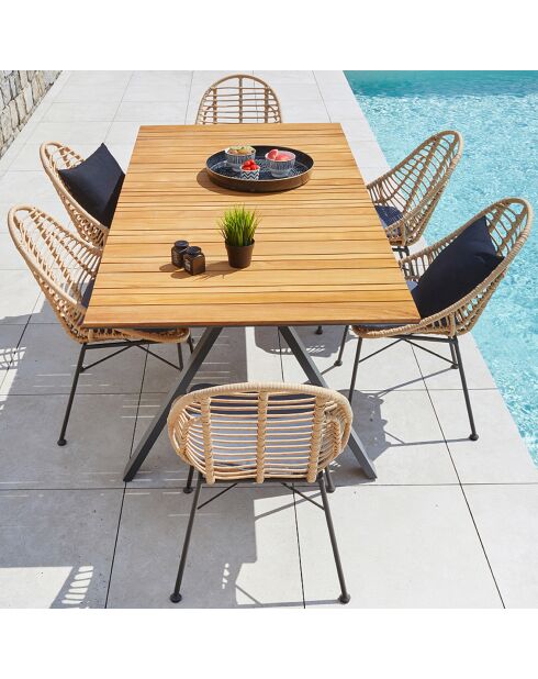 Ensemble de jardin 6 places Cincinnati Ushuai gris anthracite