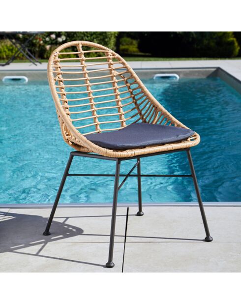 Ensemble de jardin 6 places Cincinnati Ushuai gris anthracite