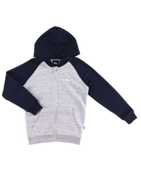 Sweat zippé Classic Bicolore bleu/gris