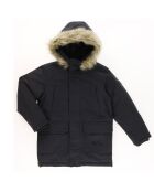 Parka à capuche gris foncé