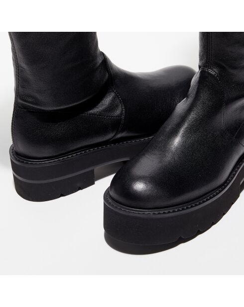 Cuissardes en Cuir Ht Lowland Ultralift noires - Talon 5 cm