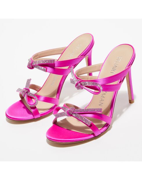 Mules Bow rose fushia - Talon 10 cm