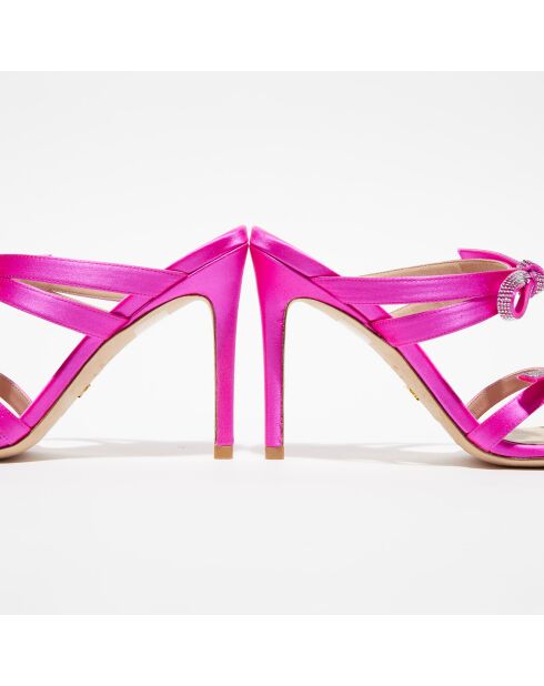 Mules Bow rose fushia - Talon 10 cm