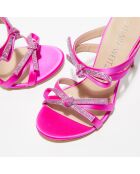 Mules Bow rose fushia - Talon 10 cm