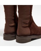 Cuissardes en Velours de Cuir & Textile 5050 Lift marron