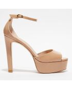 Sandales en Cuir Discoplatform beiges - Talon 13,5 cm