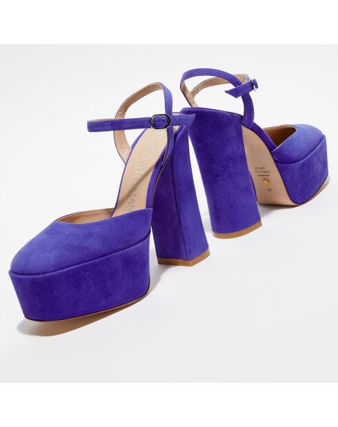 Escarpins en Velours de Cuir Skyhigh bleu nuit - Talon 14,5 cm