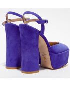 Escarpins en Velours de Cuir Skyhigh bleu nuit - Talon 14,5 cm