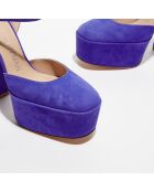 Escarpins en Velours de Cuir Skyhigh bleu nuit - Talon 14,5 cm