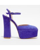 Escarpins en Velours de Cuir Skyhigh bleu nuit - Talon 14,5 cm