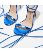 Sandales en Cuir Nudistwrap bleu nuit - Talon 11 cm