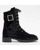 Boots en Velours Pearl noires