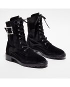 Boots en Velours Pearl noires